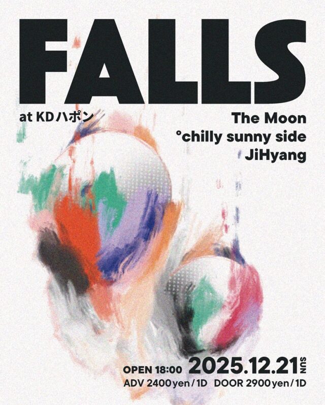 愛知拠点の4ピースバンド・The Moonによる自主企画「FALLS」が鶴舞・KD Japonにて開催。°chilly sunny side、JiHyangが共演。
