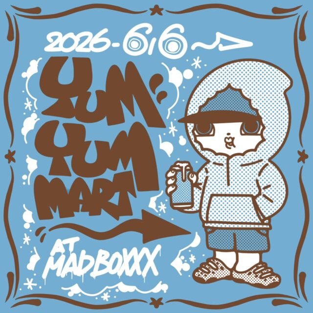 人気グラフィティアーティスト・ZECSによるPOP UP企画「YUM YUM MART」が栄・MADBOXXXにて開催。